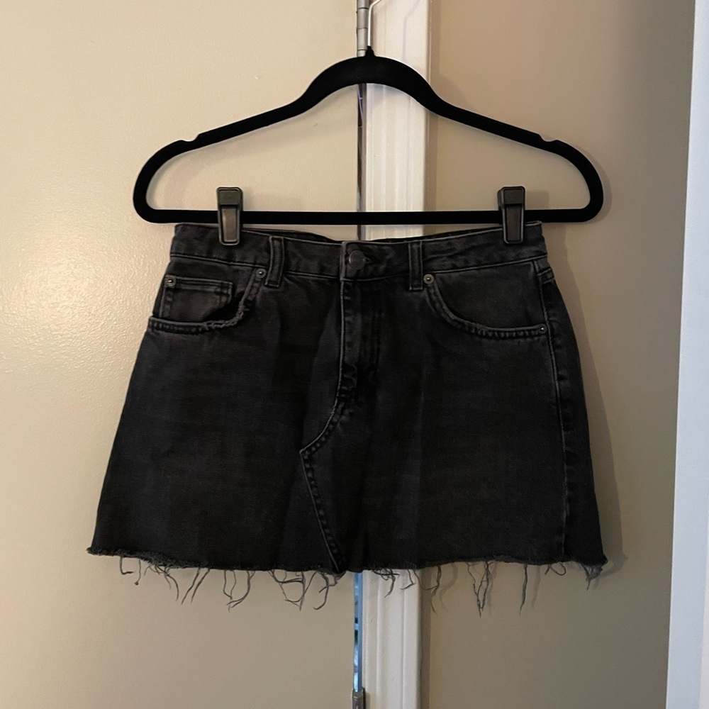 BDG dark wash denim jean mini skirt